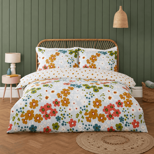 Betty Floral Reversible Single Duvet Cover Set with Pillowcase