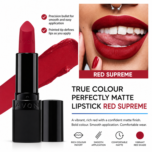 Avon True Colour Perfectly Matte Lipstick Red Supreme