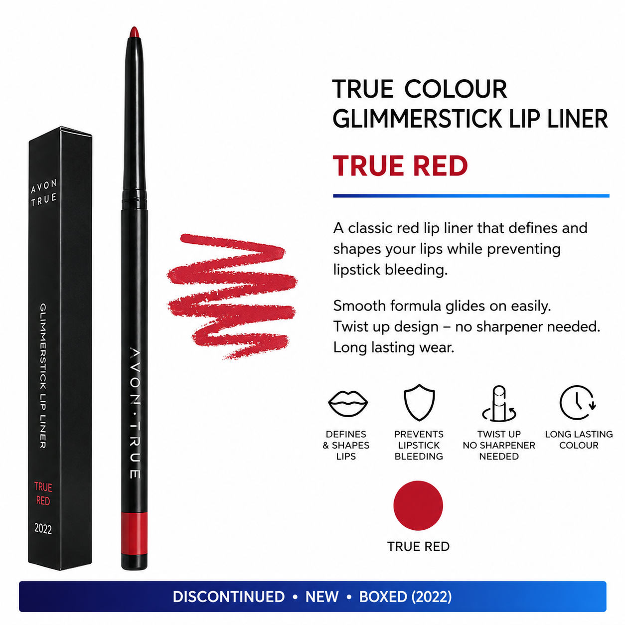 Avon True Colour Glimmerstick Lip Liner True Red