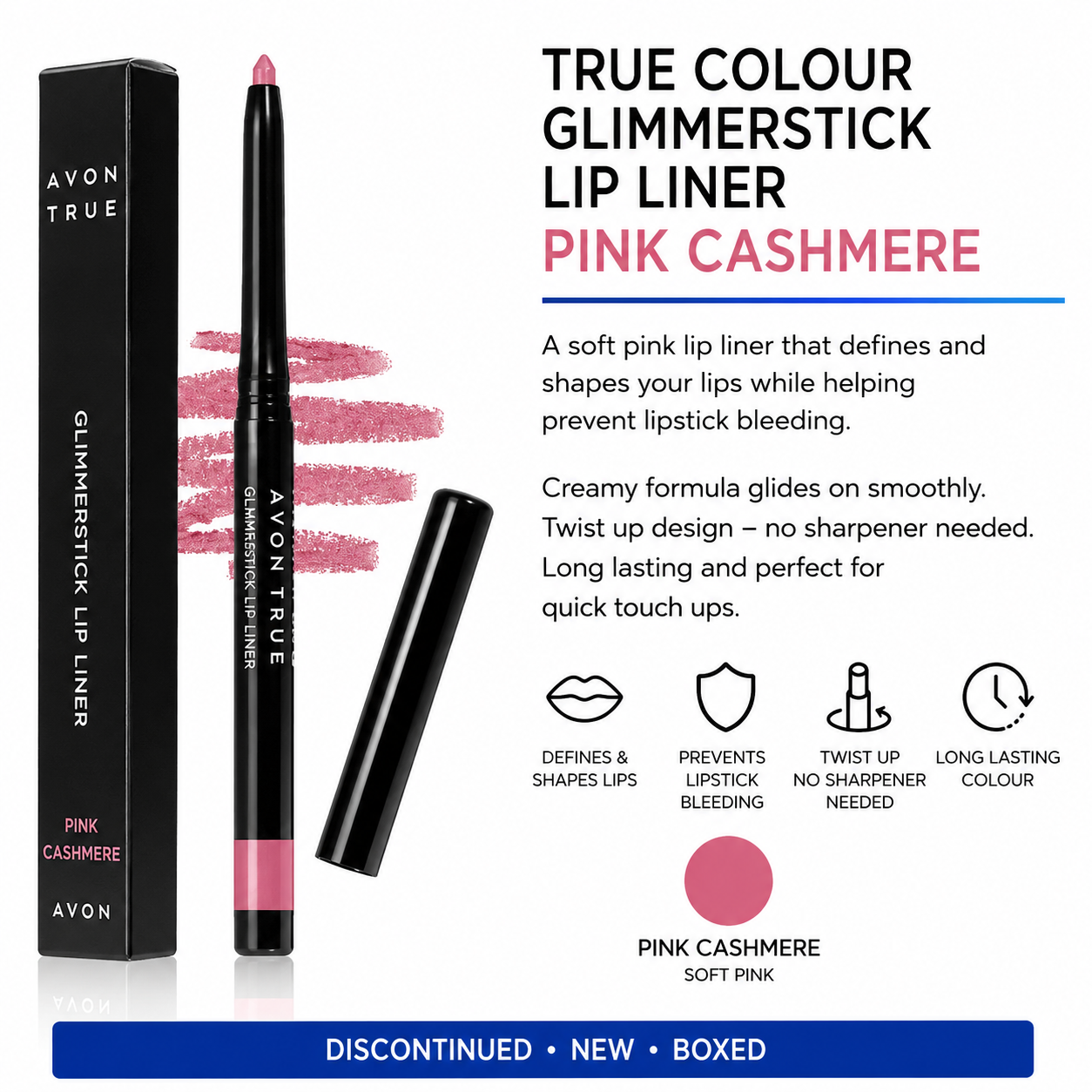 Avon True Colour Glimmerstick Lip Liner Pink Cashmere