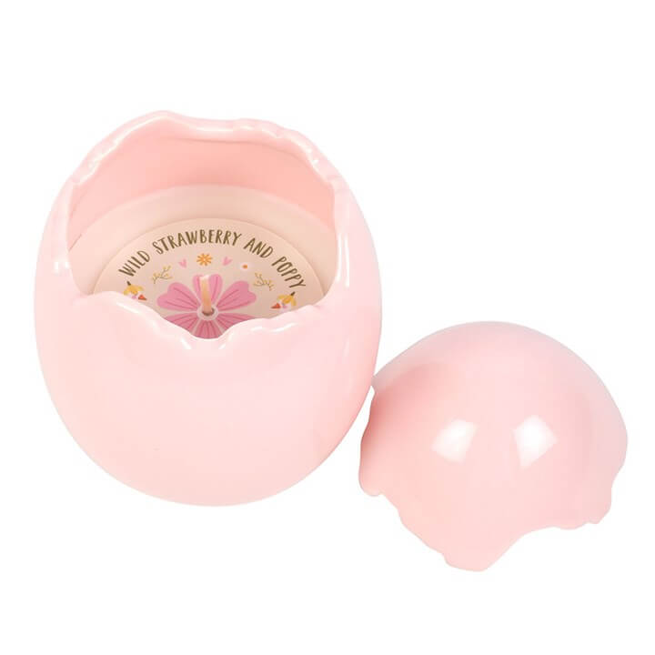 Wild Strawberry and Poppy Egg Shaped Candle