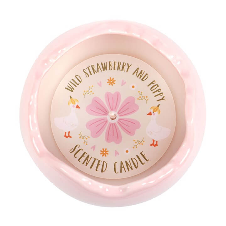 Wild Strawberry and Poppy Egg Shaped Candle