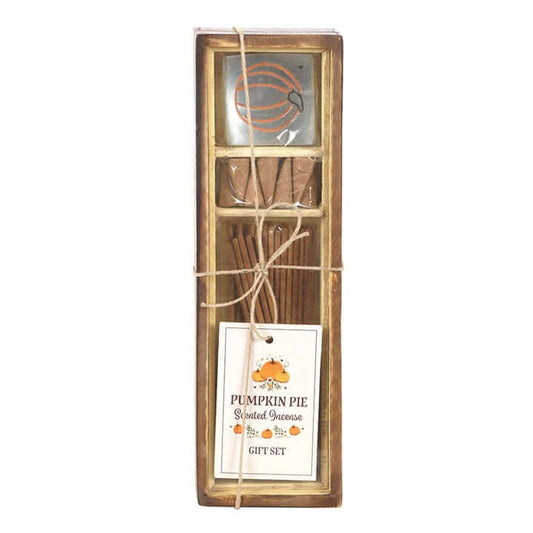 Pumpkin Pie Incense Gift Set with scented sticks and cones, ideal for a warm, autumnal ambience. Perfect for cosy days.