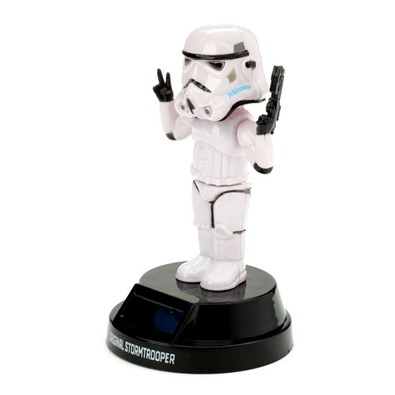 Solar Pal The Original Stormtrooper Peace desk statue in white, peace-sign pose on a black base.