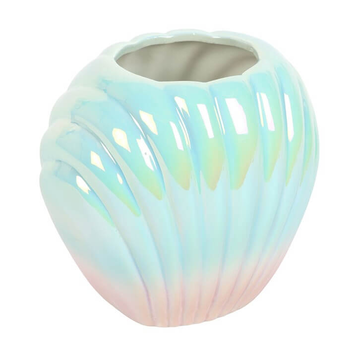 🐚 Iridescent Shell Flower Vase