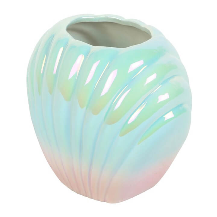 🐚 Iridescent Shell Flower Vase