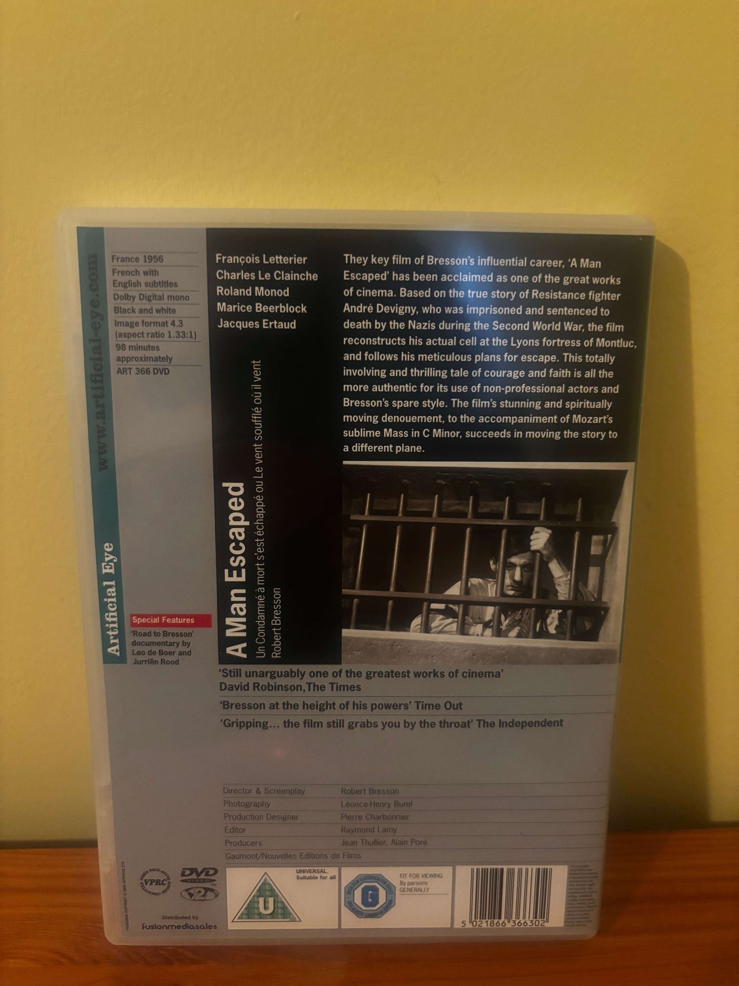 A Man Escaped (1956) DVD Artificial Eye Region 2