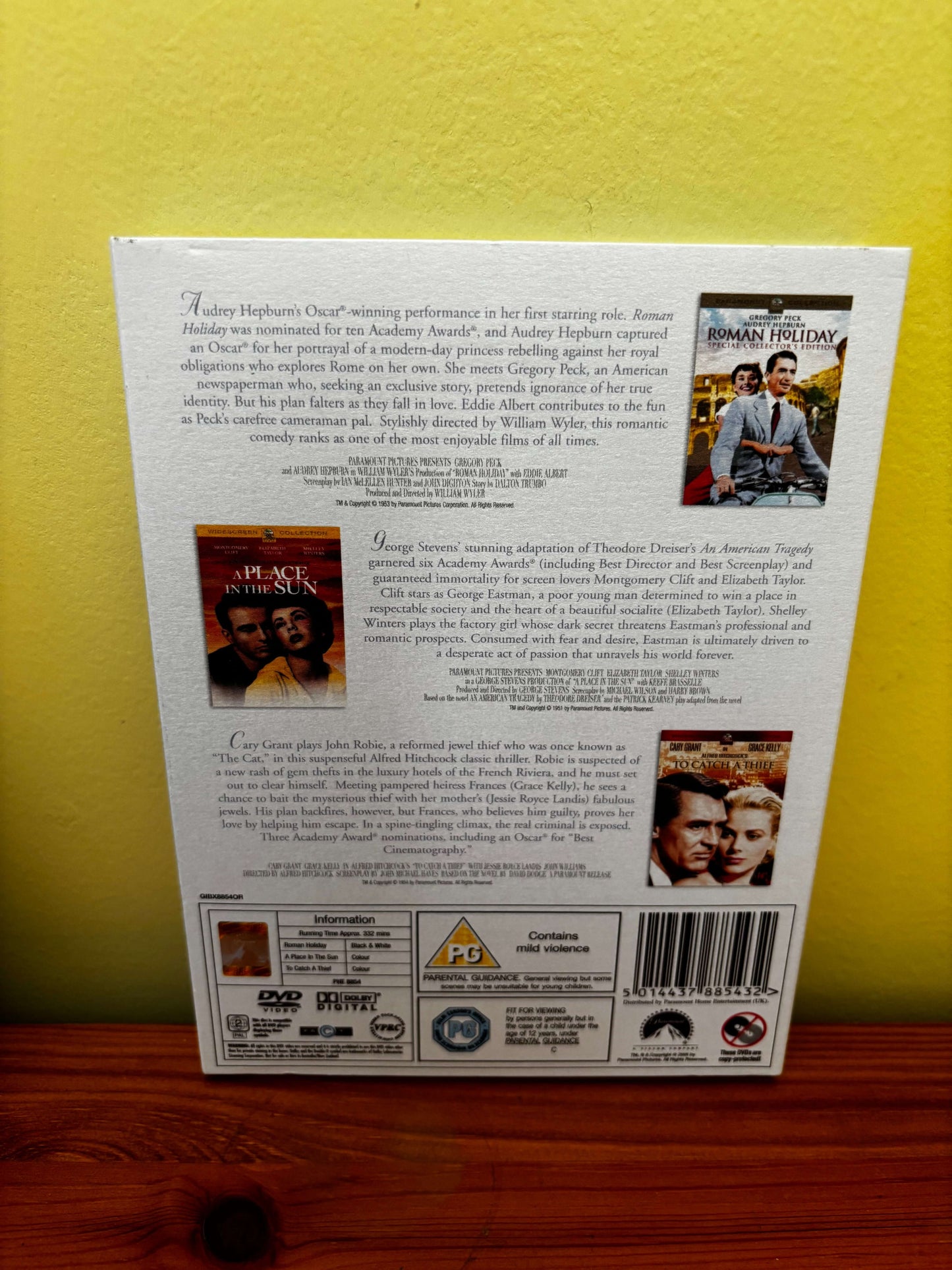 Hollywood Screen Sirens 3 DVD Box Set Roman Holiday A Place In The Sun To Catch A Thief Region 2