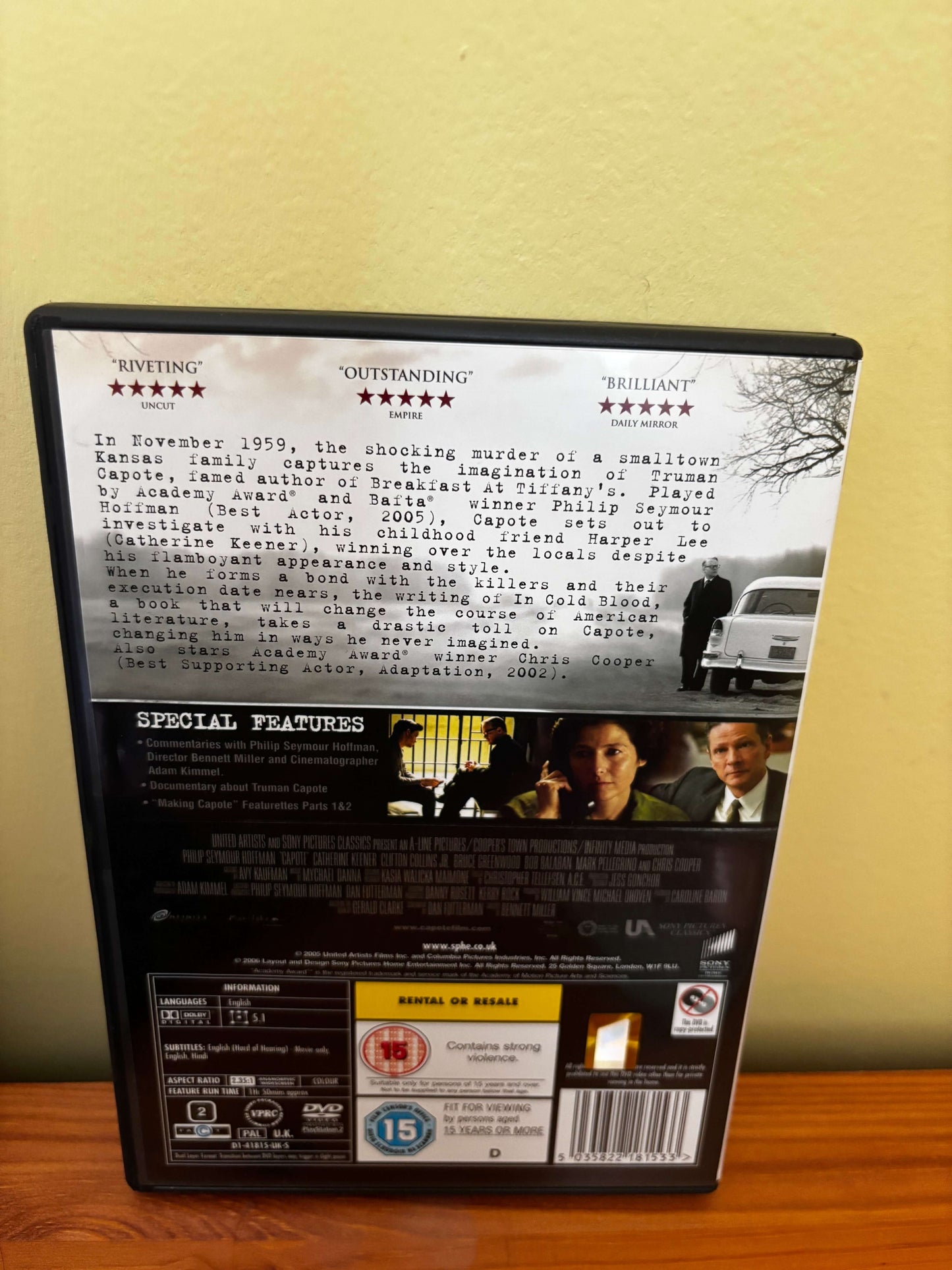 Capote DVD Philip Seymour Hoffman Region 2
