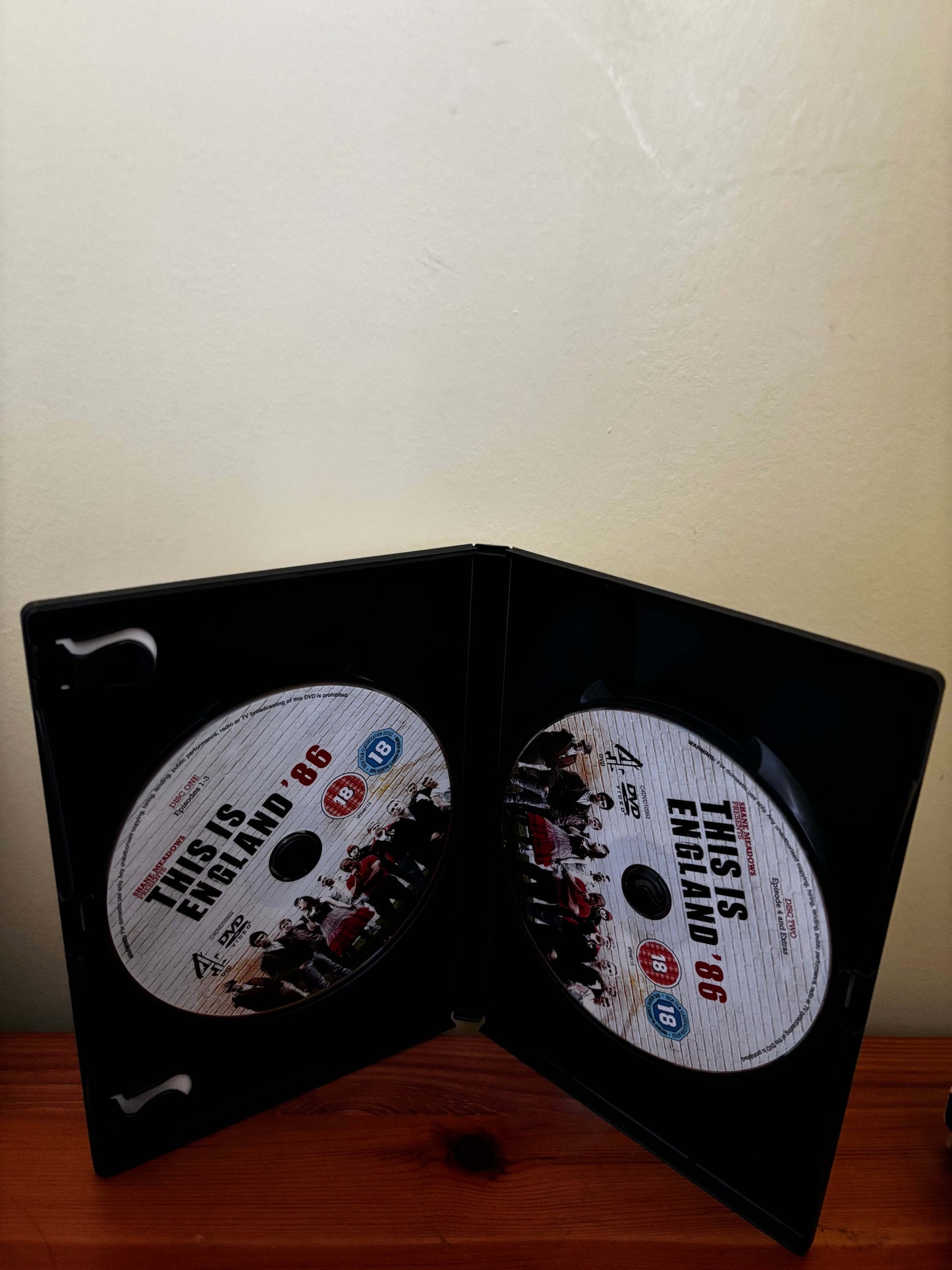 DVD case with two discs titled 'This is England '86' on a plain background
