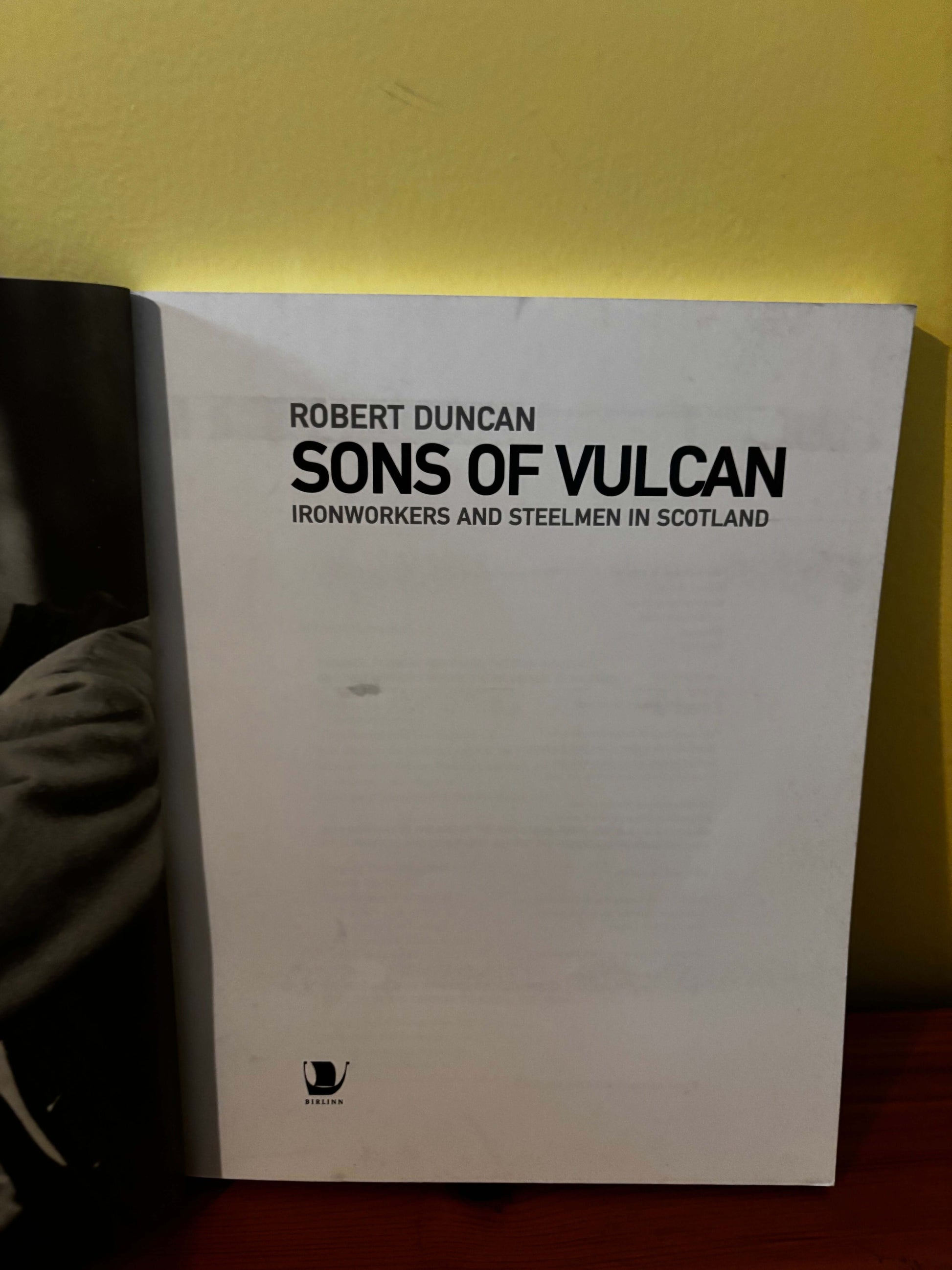 Book titled 'Sons of Vulcan' by Robert Duncan on a yellow background