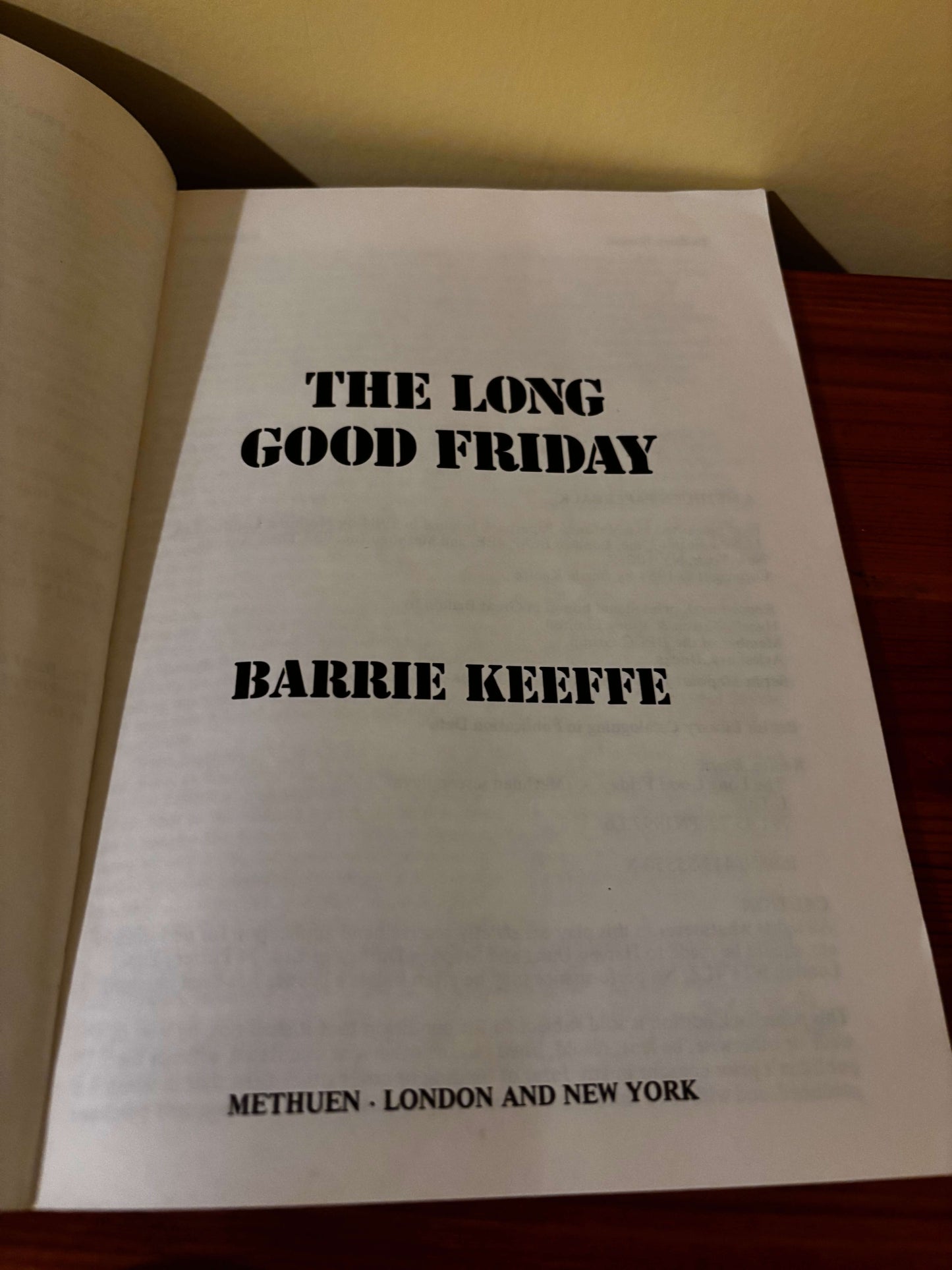 The Long Good Friday Screenplay by Barrie Keeffe