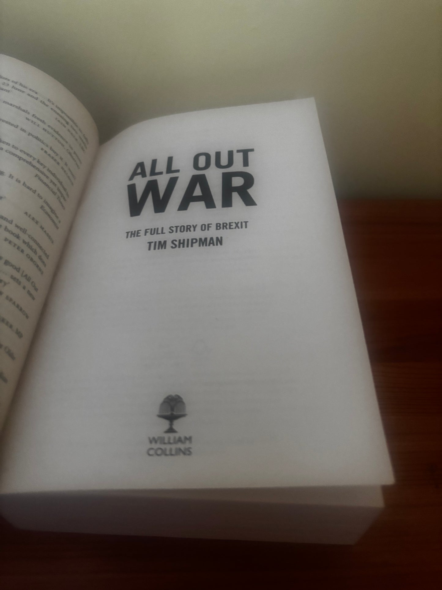 All Out War Brexit Political History Paperback