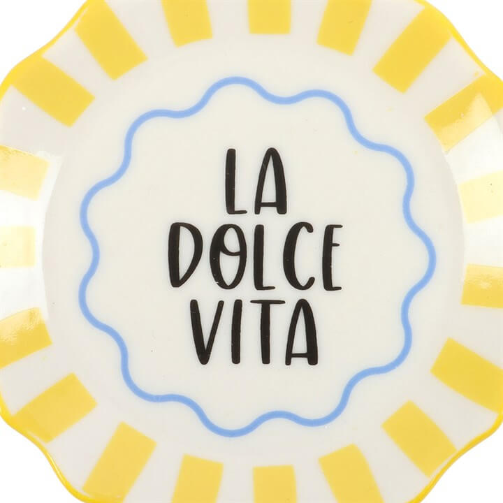 🍋 Yellow Striped La Dolce Vita Trinket Dish
