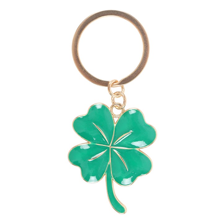 🍀 Lucky Four Leaf Clover Keyring