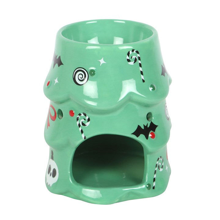 Creepy Christmas Tree Oil Burner and Wax Warmer adds spooky charm to festive decor with its unique design and details.