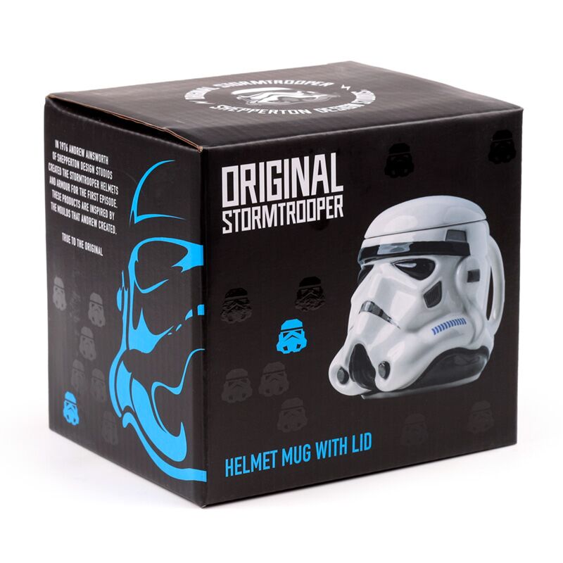 Ceramic Shaped Head Mug - The Original Stormtrooper Helmet with lid in packaging box