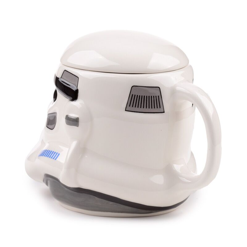 Ceramic mug shaped like the Original Stormtrooper helmet, white with black detailing.