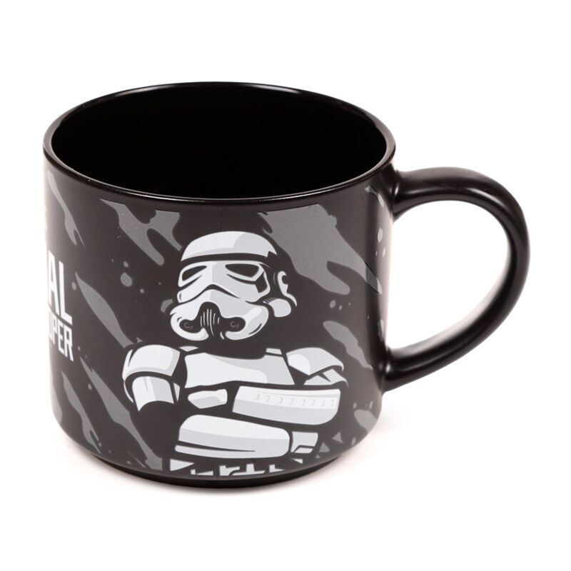Large porcelain mug featuring The Original Stormtrooper design on a black background.