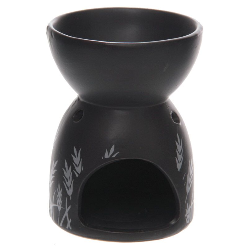 Decorative Ceramic Black and White Grass Design Oil & Wax Burner