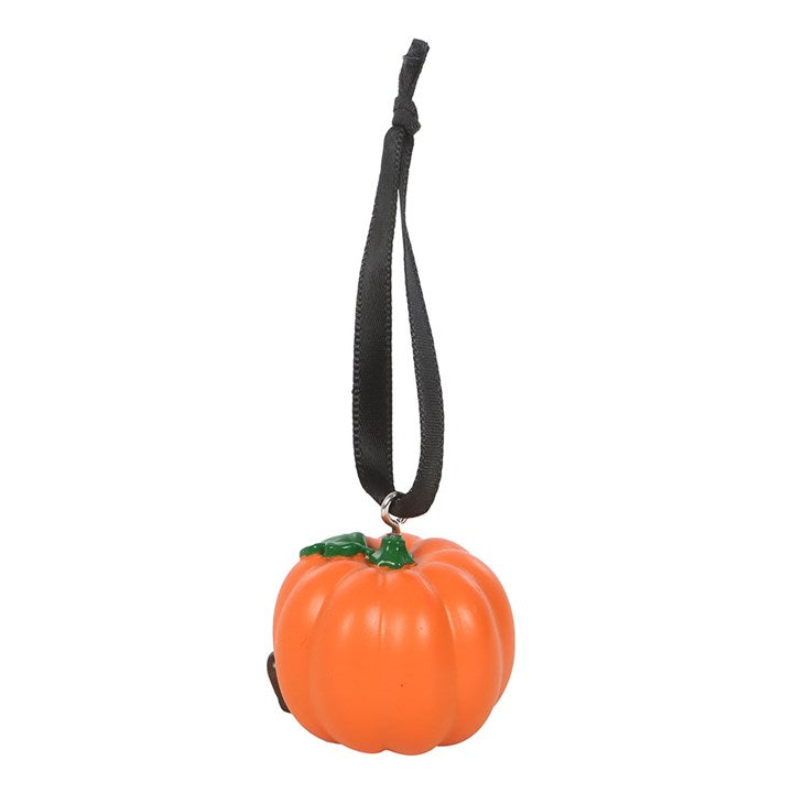 Cute Smiling Pumpkin Hanging Ornament with a cheerful face, perfect for Halloween décor and seasonal celebrations.
