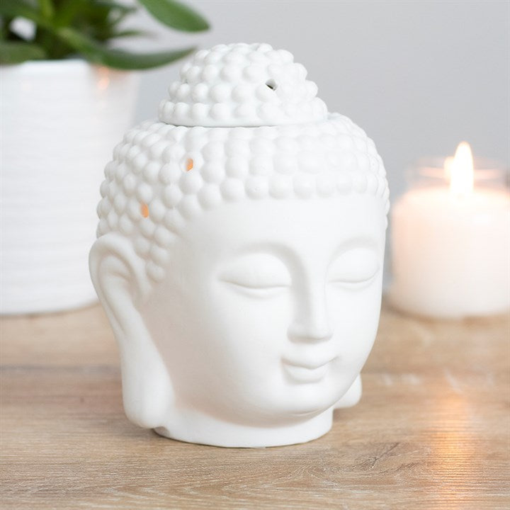 White Buddha Head Wax & Oil Burner