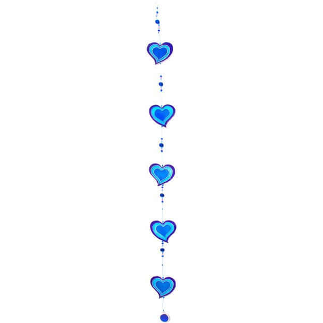 Purple & Blue String Of Hearts, Suncatcher