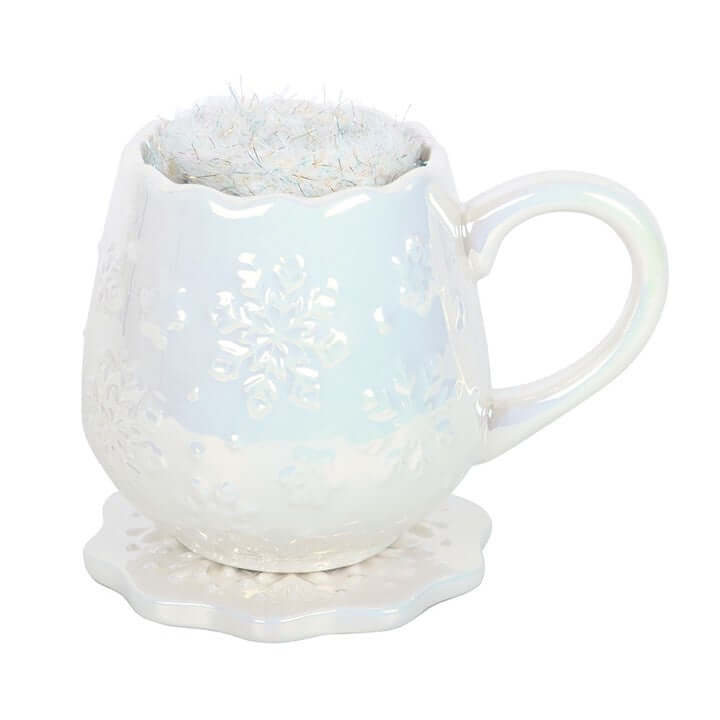 Iridescent Snowflake Mug, Coaster and Socks Gift Set 470ml