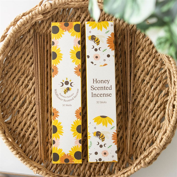 Set of 2 Honey and Wildflower Incense Stick Packs, featuring sweet scents for a warm, nature-inspired home atmosphere.