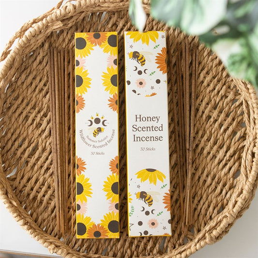 Set of 2 Honey and Wildflower Incense Stick Packs, featuring sweet scents for a warm, nature-inspired home atmosphere.