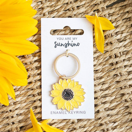 Brighten someone's day with the You Are My Sunshine Sunflower Keyring, a perfect gift on a cheerful backing card.