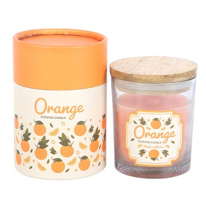 Brighten your home with this Orange Scented Candle in a decorative glass holder and gift-ready packaging.
