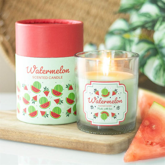 Brighten your space with the Watermelon Scented Candle, featuring a playful design and wooden lid, perfect for gifting.