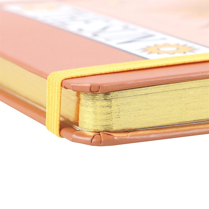 The Sun Vintage Tarot A5 Notebook features a beautiful vintage design with gold-edged pages, perfect for journaling.