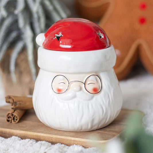 Cheerful Santa Claus Shaped Oil Burner and Wax Warmer adds festive charm to your home with essential oils and tealights.