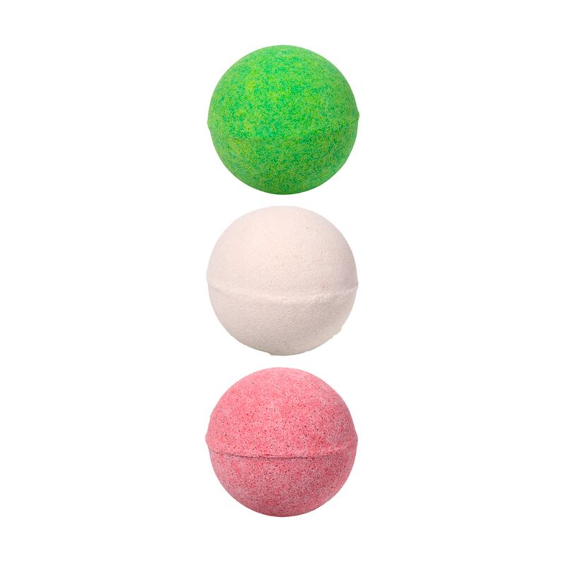 Handmade bath bomb set of 3 – Christmas Gonk, green, white and pink festive bath bombs.