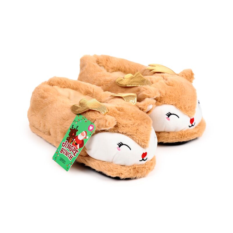 Jingle Bunch Christmas Reindeer Slippers - Cosy Warmth
