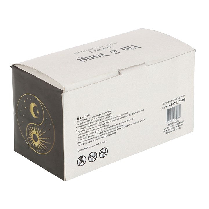 Set of 2 Yin Yang Black Oud and Coconut Candles, perfect for creating balanced moods in your home.