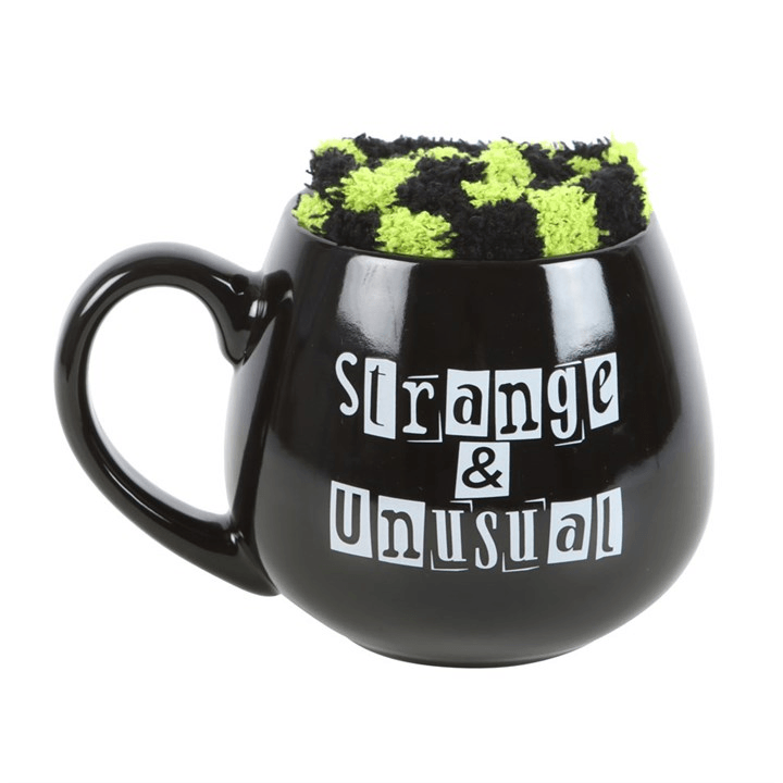 Strange and Unusual Mug and Striped Socks Gift Set 500ml