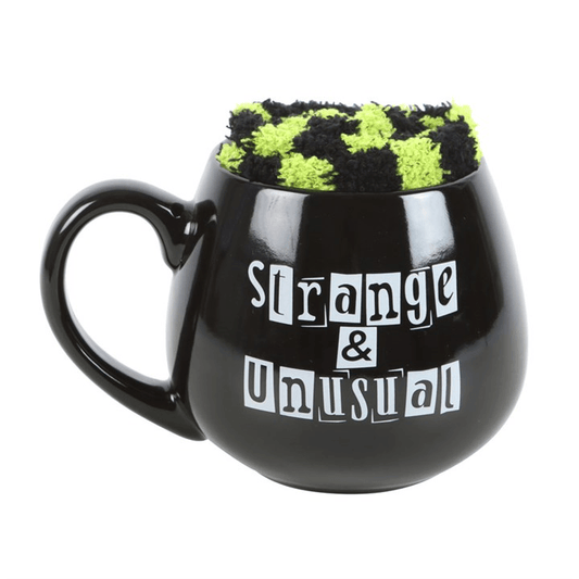 Strange and Unusual Mug & Striped Socks Gift Set 500ml