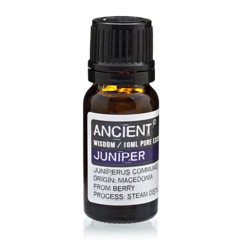 10 ml Juniperberry Essential Oil from Ancient Wisdom, sourced from Macedonia, extracted via steam distillation.