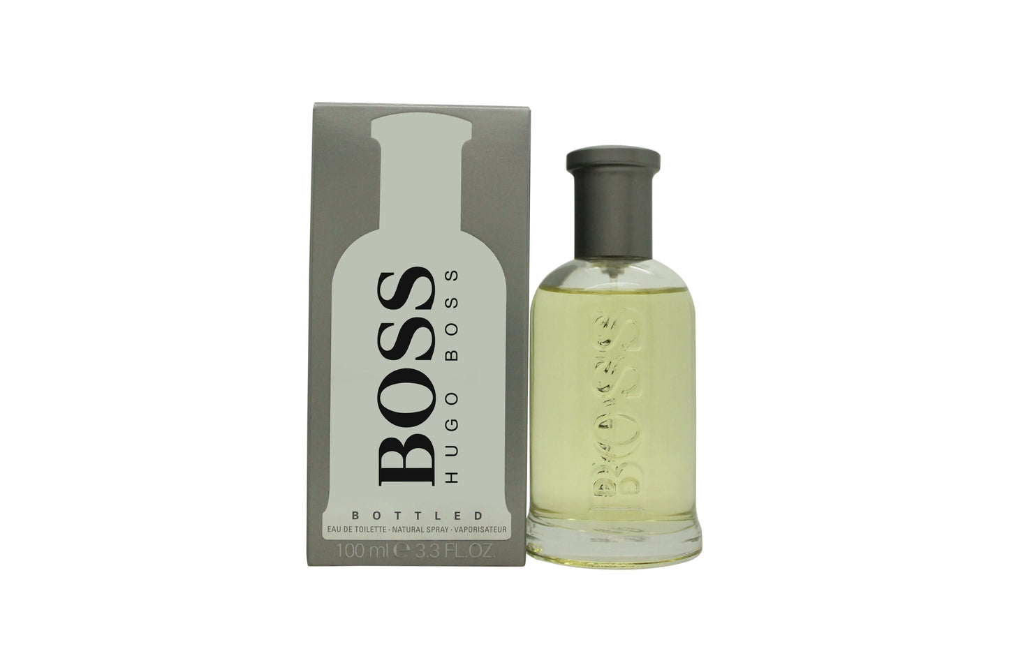 Hugo Boss Bottled Eau de Toilette 100ml - Iconic Masculine Fragrance with original packaging and signature bottle.