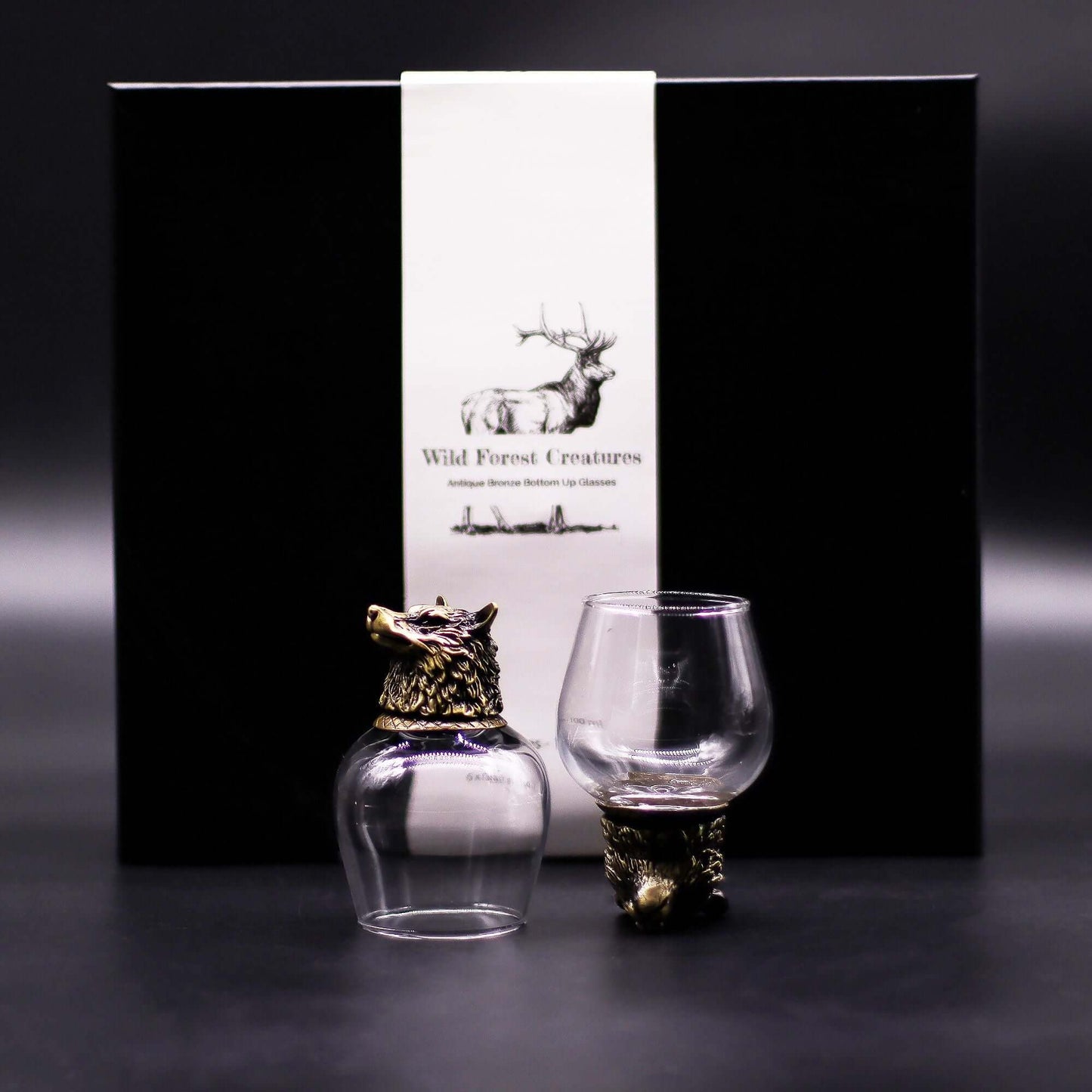 Wild Forest Creatures Shot Glass Set Antique Bronze