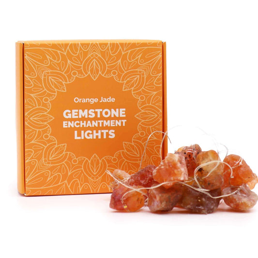 Orange Jade Gemstone Lights Crystal LED Glow with gemstone lights and box design.
