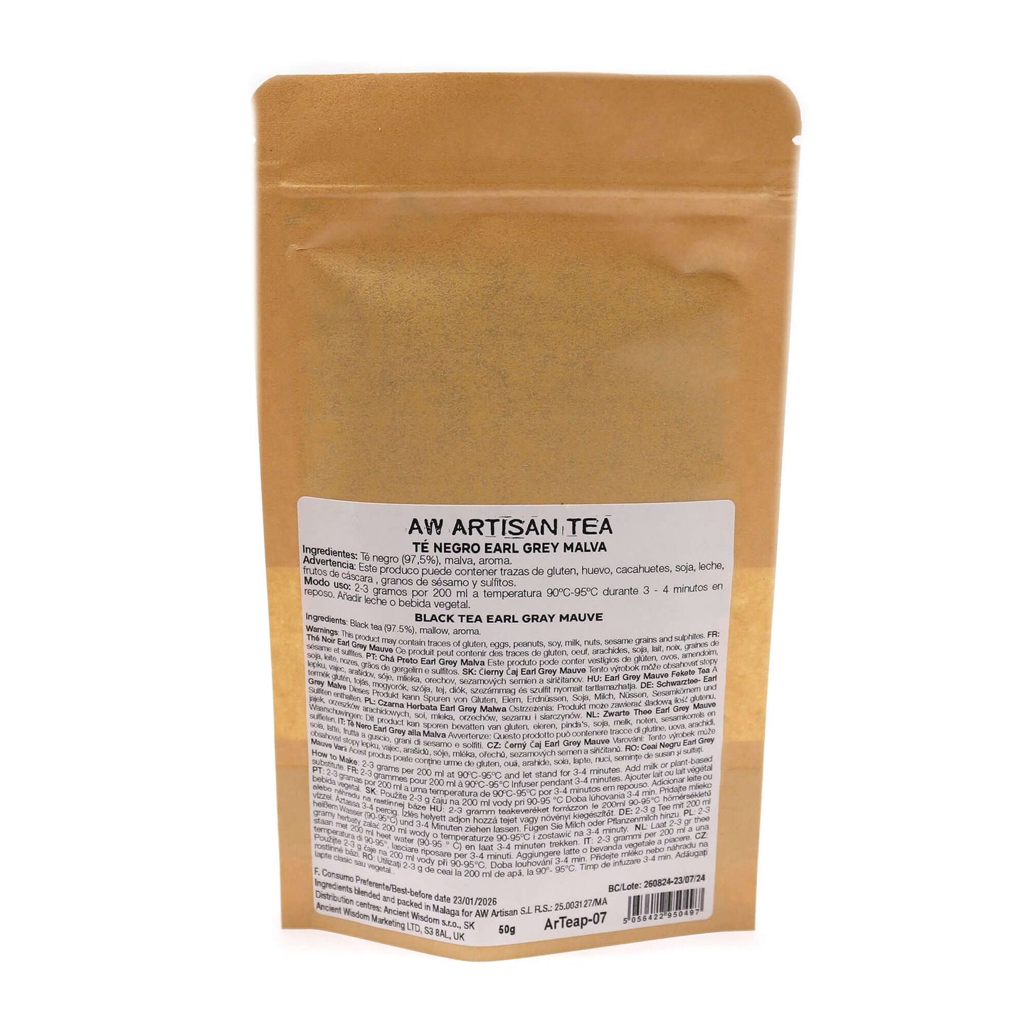 50g Merlin's Favourite Earl Grey - Loose Leaf Black Tea with Bergamot Aroma and Mallow 50g package