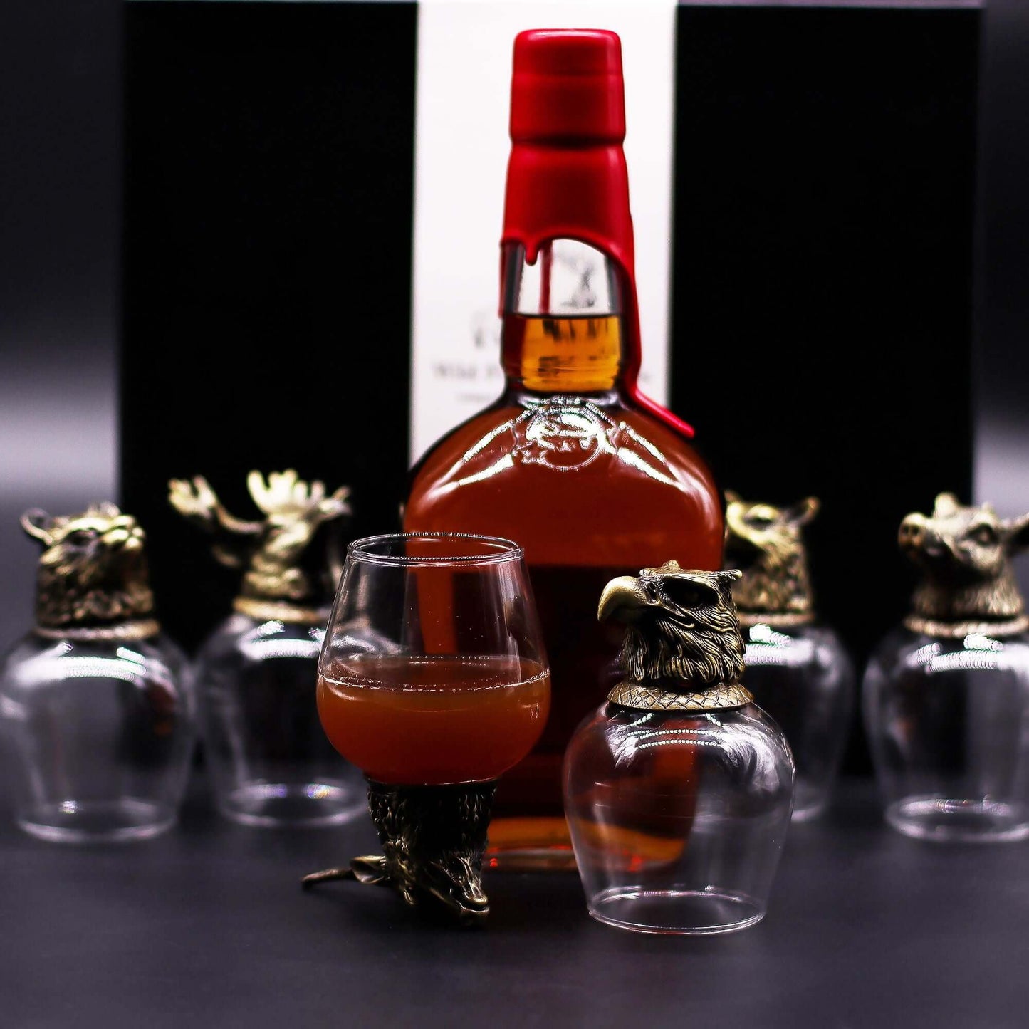Wild Forest Creatures Shot Glass Set Antique Bronze