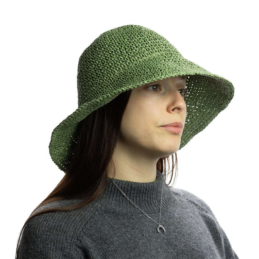 Nomad Sari Floppy Straw Sun Hat Moss Green
