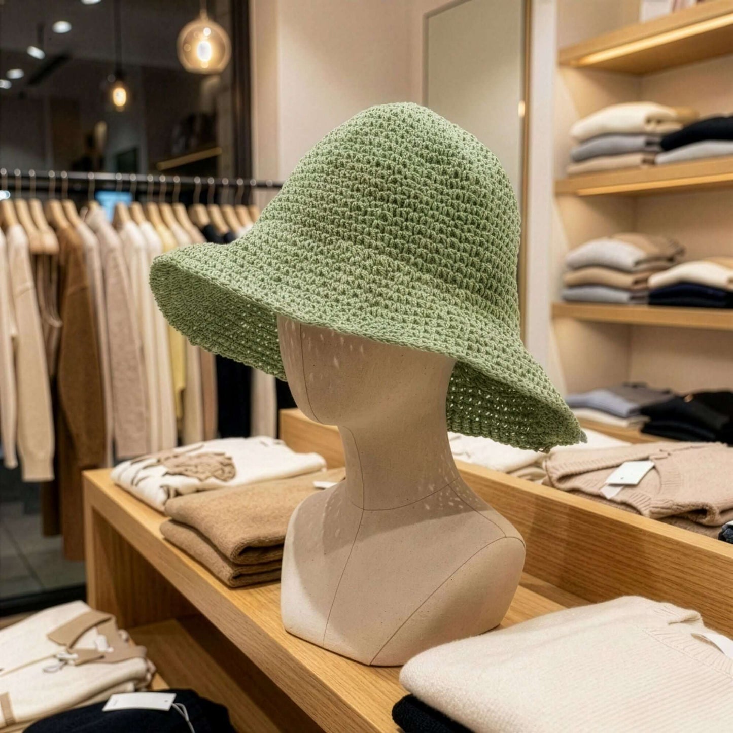 Nomad Sari Floppy Straw Sun Hat Moss Green