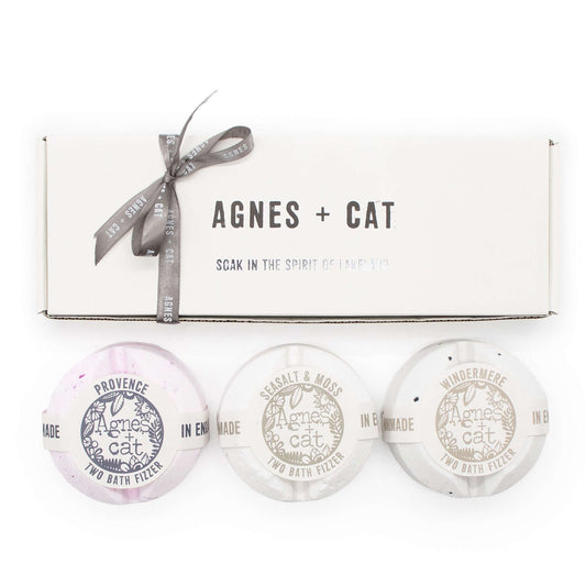 Agnes + Cat Provence, Seasalt & Moss and Windermere Bath Fizzer Gift Set of 3