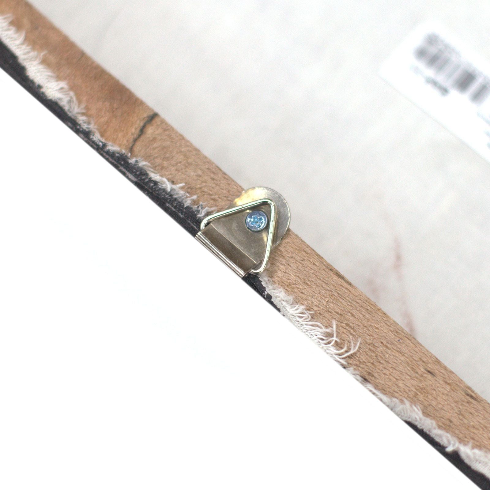 Buddha Painting - Three Heads Gold Detail back of canvas with hanging hardware.